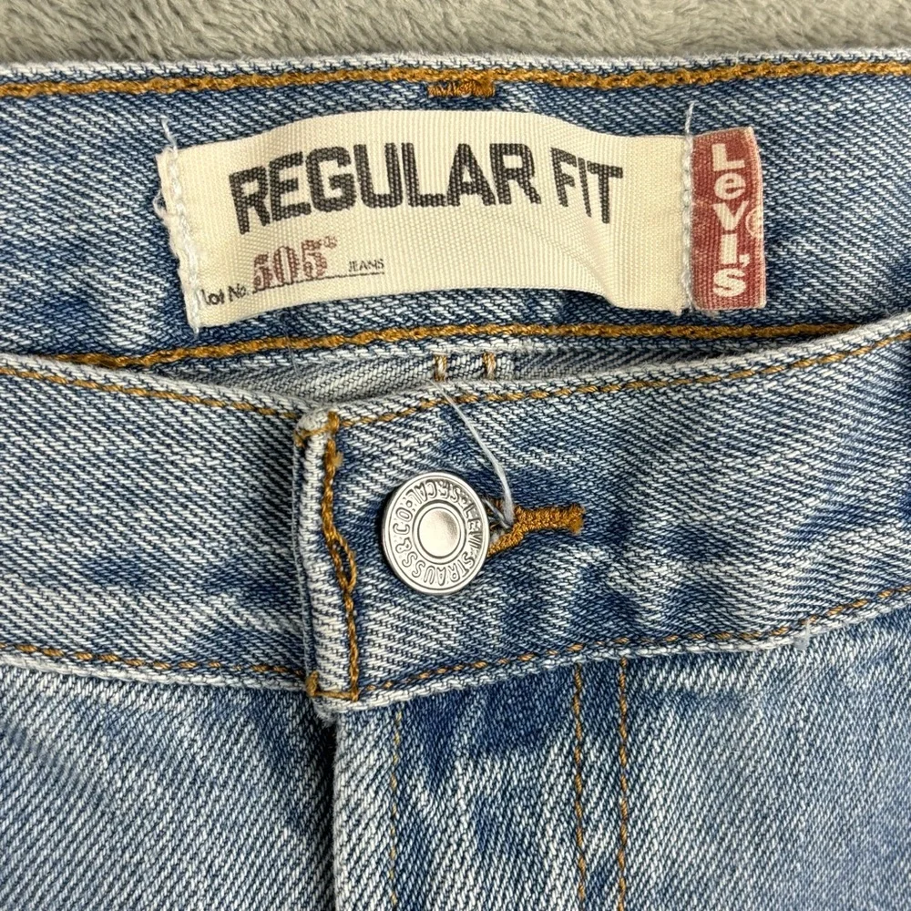 Levi's 505 Jeans Mens 36x34‎ Blue Light Wash Y2K Vintage Denim Regular Straight